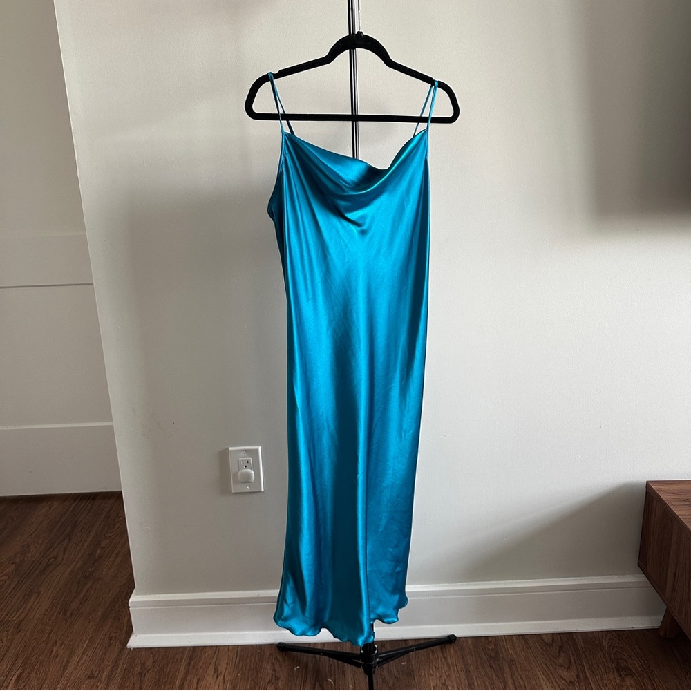 Elegant Blue Slip Dress